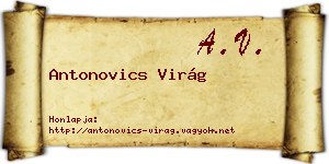 Antonovics Virág névjegykártya