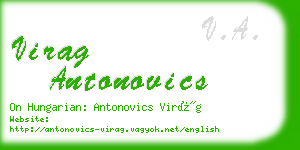 virag antonovics business card